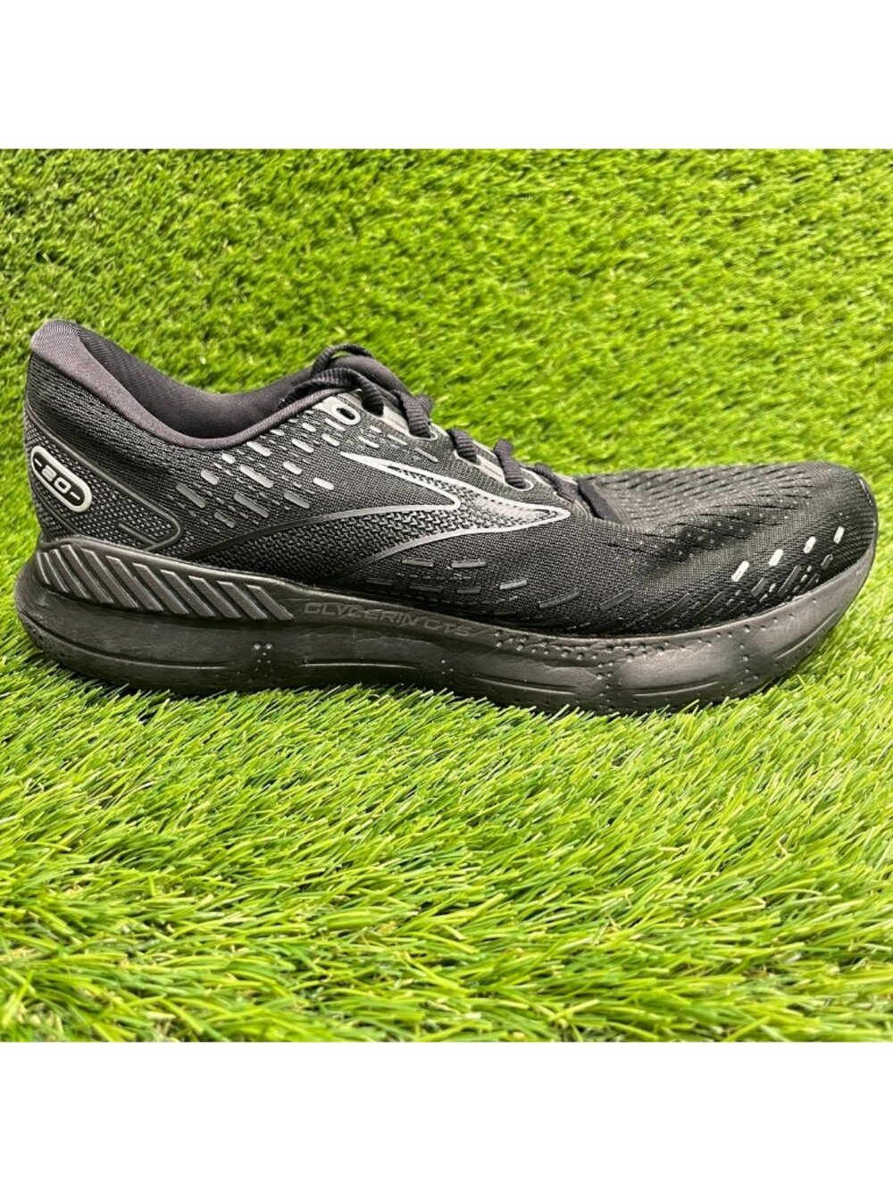 Brooks Glycerin GTS 20 Mens Size 10 Black Gray Athletic Running Shoes Sneakers